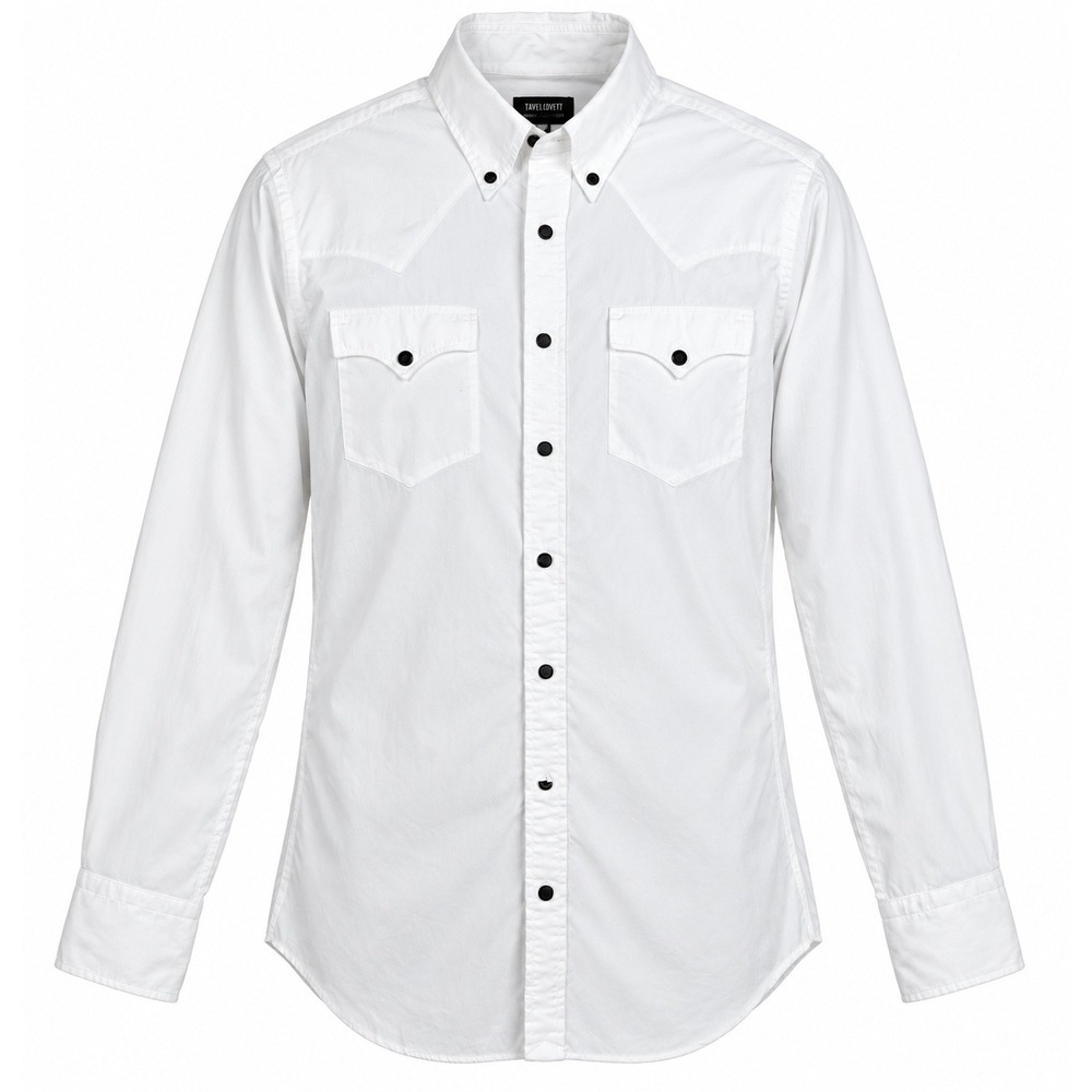 Lyle Lovett for Hamilton Western Shirt Mens 15.5 White USA Cowboy Americana